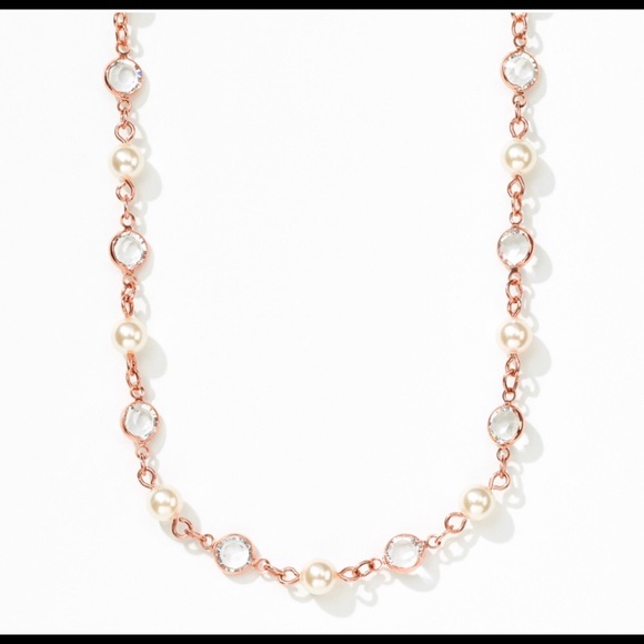 Touchstone Crystal by Swarovski blush and crystal Pearl Chanelle 36 inches - Picture 1 of 2